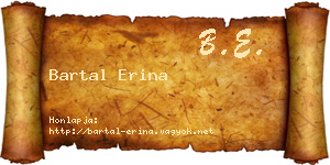 Bartal Erina névjegykártya